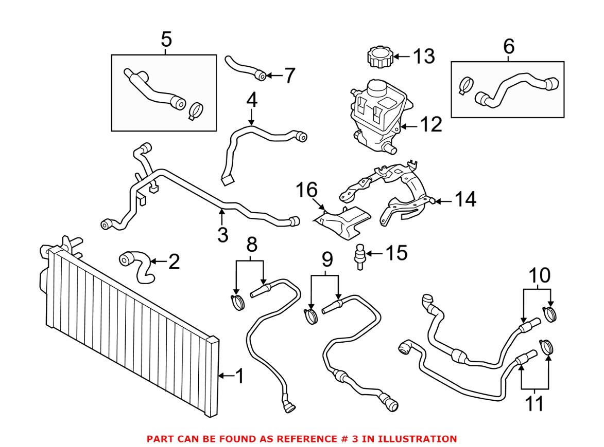 BMW Engine Coolant Hose 17127619706